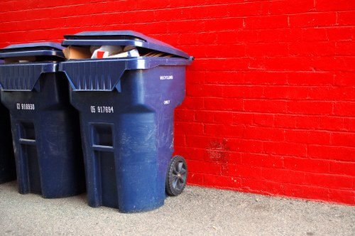 Residential waste clearance items ready for collection from a London property